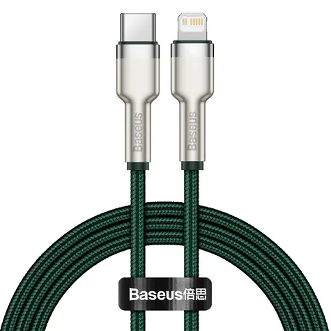 Baseus CATLJK-A06 Kabel USB-C (M) -  Lightning (M) 1 m zelená / 20W