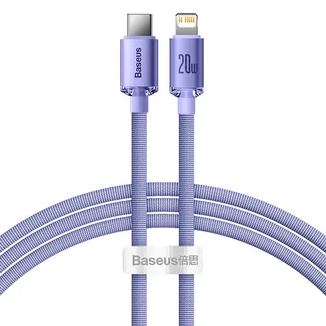 Baseus CAJY000205 Kabel USB-C (M) - Lightning (M) 1.2 m fialová / 20W