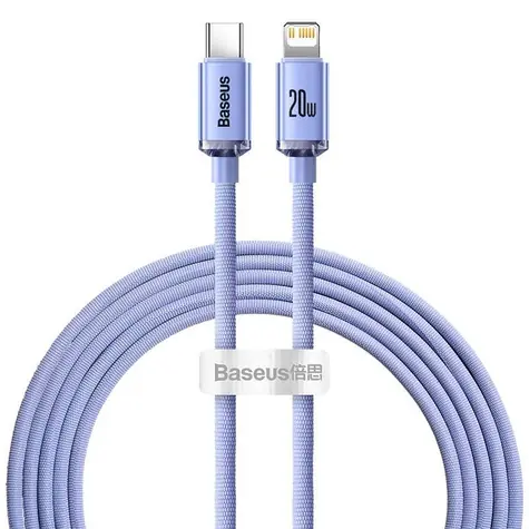 Baseus CAJY000305 Kabel USB-C (M) - Lightning (M) 2 m fialová / 20W