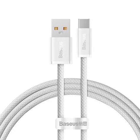 Baseus CALD000602 Kabel USB-A (M) - USB-C (M) 1 m bílá / 100W