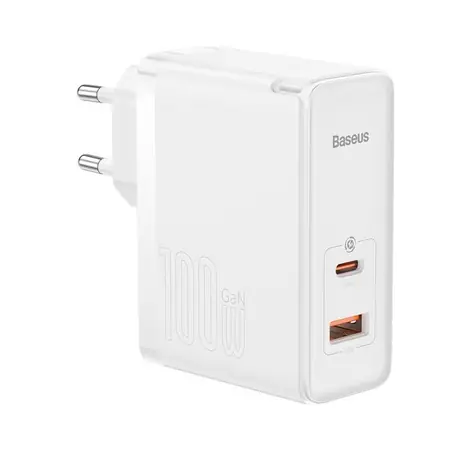 Baseus CCGP090202 GaN5 Pro Rychlonabijecí adaptér bílá / USB-C / USB-A / 100W / Kabel USB-C (M) - USB-C (M) 1 m 