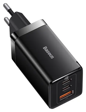 Baseus CCGP120201 GaN5 Pro Rychlonabijecí adaptér černá / 2x USB-C / USB / 65W