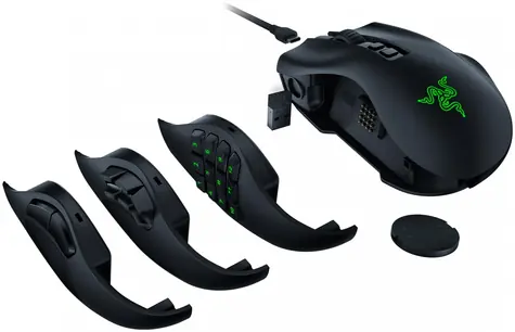 Razer Naga V2 Pro černá / Bezdrátová herní myš / optická / HyperScroll / 30000 DPI / 12 tlačítek / USB-C / Bluetooth 