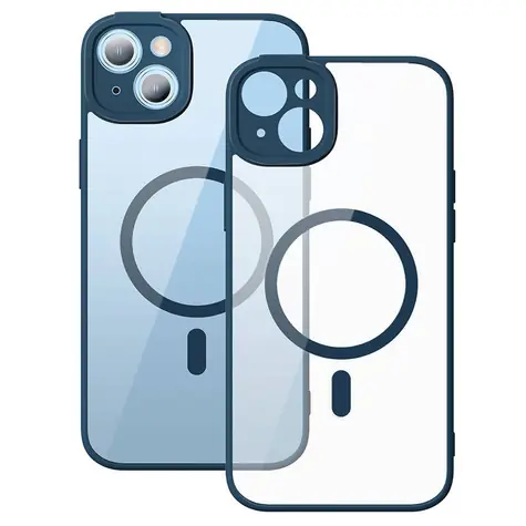 Baseus ARJT030003 Frame magnetický kryt pro Apple iPhone 14 Plus modrá / + tvrzené sklo