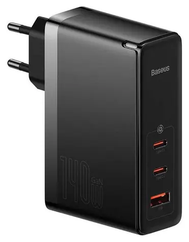 Baseus CCGP100201 GaN5 Pro Rychlonabijecí adaptér černá / 2x USB-C / USB-A / 140W