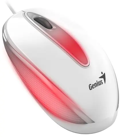 Genius DX-Mini Optická drátová myš s podsvícením RGB bílá / 1000 dpi/ USB
