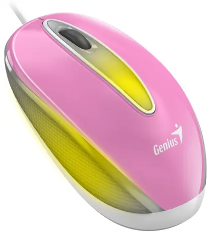 Genius DX-Mini Optická drátová myš s podsvícením RGB růžová / 1000 dpi/ USB