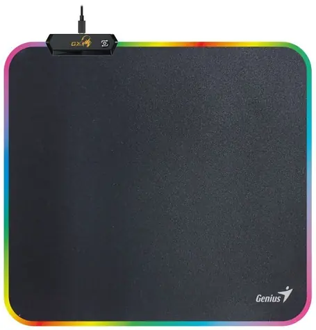 Genius GX-Pad 260S RGB Designová herní podložka pod myš s RGB LED černá / 260 x 240 x 3 mm / RGB podsvícení