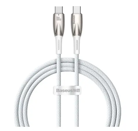 Baseus CADH000802 Kabel USB-C (M) - USB-C (M) 2 m bílá / 100W
