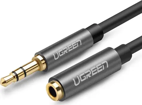 UGREEN Prodlužovací kabel 3.5 mm jack (M-F) 1m šedá