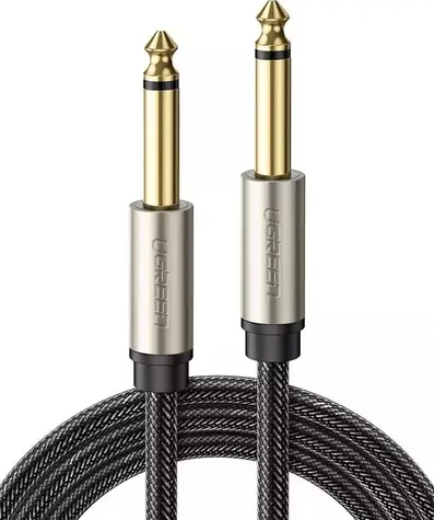 UGREEN AV128 Propojovací kabel 6.35 mm jack (M-M) - 1m šedá