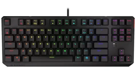 Endorfy Thock TKL CZ Red černá / Herní klávesnice / Drátová / USB / CZ layout / 87 kláves / RGB