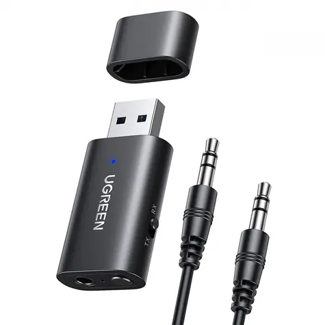 UGREEN CM523 Audio adaptér USB-A na Jack 3.5mm Bluetooth 5.1 černá
