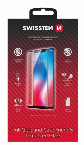 SWISSTEN FULL GLUE COLOR FRAME CASE FRIENDLY sklo pro XIAOMI REDMI NOTE 12 černá