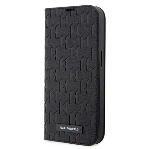 Karl Lagerfeld PU Saffiano Monogram Book Pouzdro pro Apple iPhone 14 Pro černá