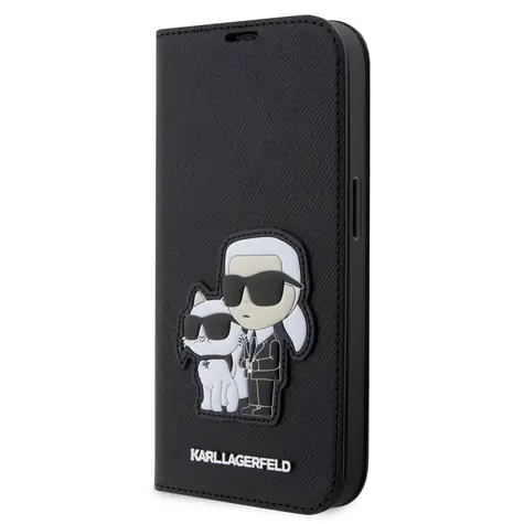 Karl Lagerfeld PU Saffiano Karl and Choupette NFT Book Pouzdro pro Apple iPhone 14 Pro černá