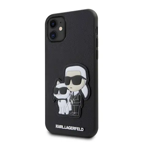 Karl Lagerfeld PU Saffiano Karl and Choupette NFT Zadní Kryt pro Apple iPhone 11 černá