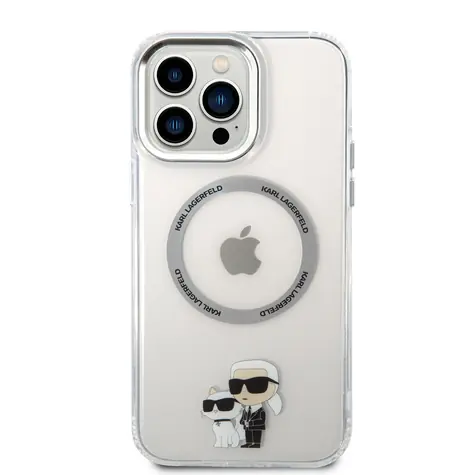 Karl Lagerfeld IML Karl and Choupette NFT MagSafe Zadní Kryt pro Apple iPhone 13 Pro Max čirá
