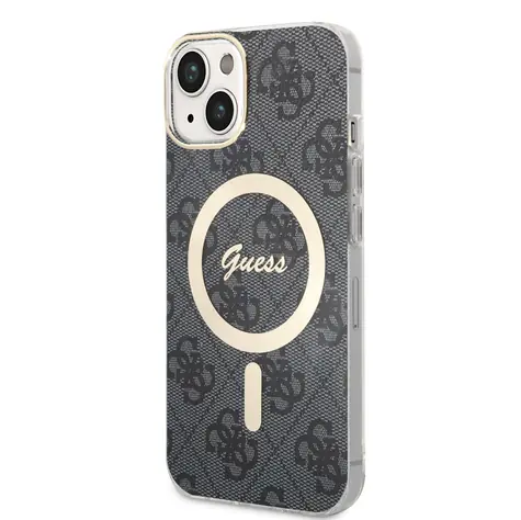 GUESS 4G IML MagSafe Zadní Kryt pro Apple iPhone 14 černá