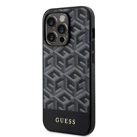 GUESS PU G Cube MagSafe Zadní Kryt pro Apple iPhone 14 Pro Max černá