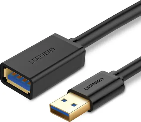 Ugreen Kabel USB-A 3.0 (M) - USB-A 3.0 (F) 0.5 m černá