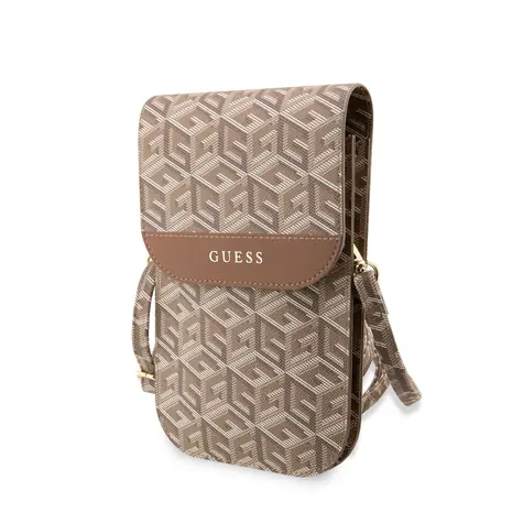 GUESS PU G Cube Phone Bag hnědá