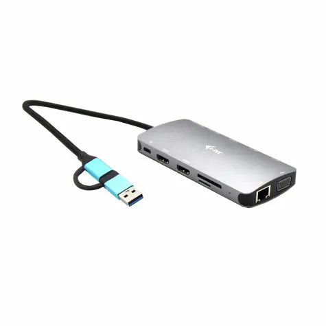 i-tec 3x Display Metal Nano Dock -Dokovací stanice / USB 3.0 / USB-C / TB3 / LAN / PD 100W