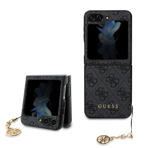 GUESS 4G Charms Zadní Kryt pro Samsung Galaxy Z Flip 5 šedá