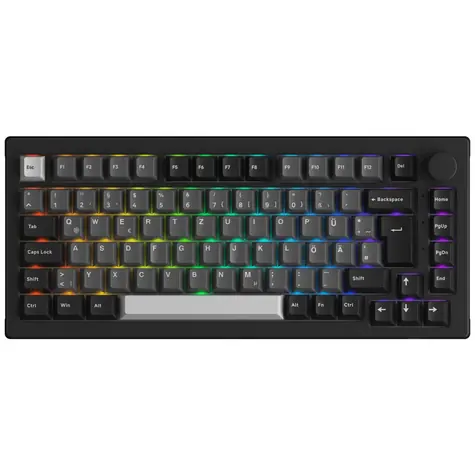 Akko 5075B Plus S (V3 Pro Cream Yellow) černo-stříbrná / Herní bezdrátová klávesnice / mechanická / BT / 2.4 GHz / USB-C