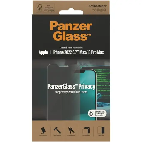 PanzerGlass Privacy AB Tvrzené sklo pro Apple iPhone 14 Plus/13 Pro Max číra