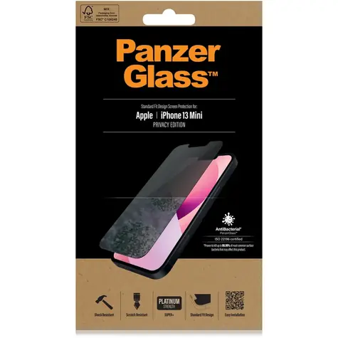 PanzerGlass Privacy AB Standard Fit Tvrzené sklo pro Apple iPhone 13 mini číra