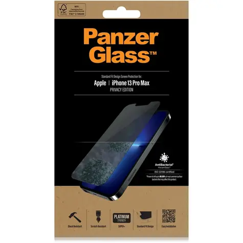 PanzerGlass Privacy AB Standard Fit Tvrzené sklo pro Apple iPhone 13 Pro Max číra