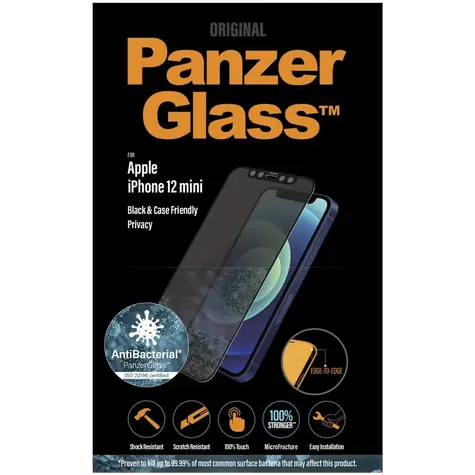 PanzerGlass Privacy Case Friendly AB Tvrzené sklo pro Apple iPhone 12 mini černá