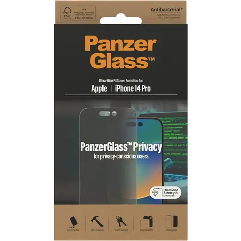 PanzerGlass UWF Privacy AB Tvrzené sklo pro Apple iPhone 14 Pro černá