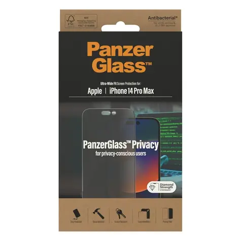 PanzerGlass UWF Privacy AB Tvrzené sklo pro Apple iPhone 14 Pro Max černá