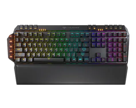Cougar 700K EVO RGB černá / Herní klávesnice / RGB / US layout / opěrka zápěstí / USB / 1.8m