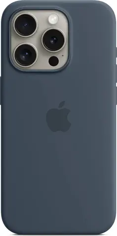 Apple Silikonový kryt s MagSafe pro iPhone 15 Pro bouřkově modrá