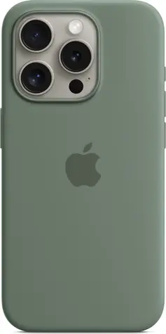 Apple Silikonový kryt s MagSafe pro iPhone 15 Pro cypřišově zelená