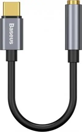 Baseus CATL54-0G L54 Redukce USB-C (M) - Jack 3.5 mm (F) 0.09 m černo-šedá