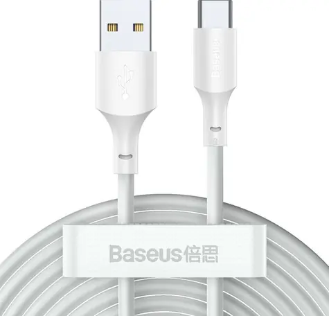 Baseus TZCATZJ-02 Sada kabelů USB-A (M) - USB-C (M) 1.5 m bílá / 2 ks