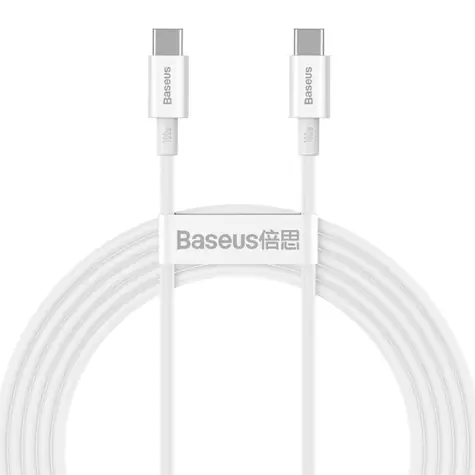 Baseus CATYS-C02 Kabel USB-C (M) - USB-C (M) 2 m bílá / 100W