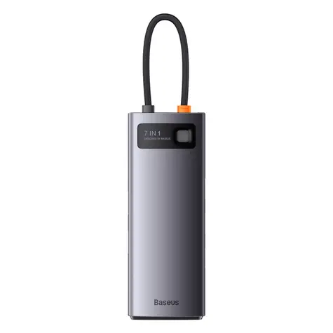 Baseus CAHUB-CT0G Metal Gleam Series Dokovací stanice / 3x USB 3.0 / 1x USB-C / 2x HDMI / 1x RJ45 / 1x VGA / 1x AUX / mi