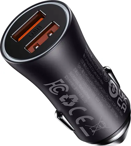 Baseus CGJM000013 Golden Contactor Max nabiječka do auta šedá / 2x USB-A / 60W