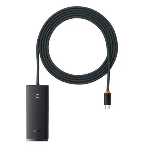Baseus WKQX030501 Lite Series Hub 2 m černá / USB rozbočovač / 4x USB 3.0 / 1x USB-C
