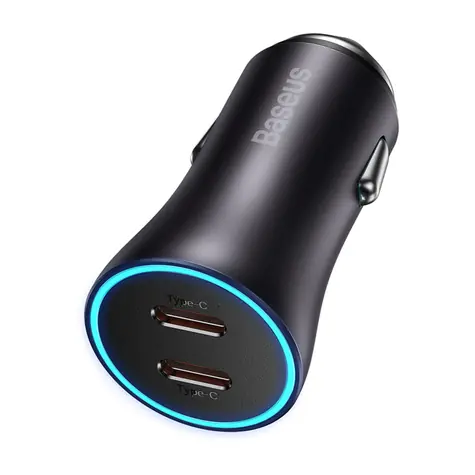Baseus CGJP000013 Golden Contactor Pro Nabiječka do auta šedá / 2x USB-C / 40W