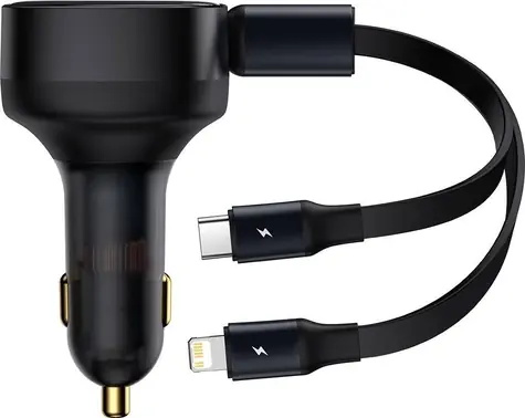 Baseus CGTX000001 Enjoyment Nabiječka do auta černá / 1x USB-C / 1x Lightning / 30W
