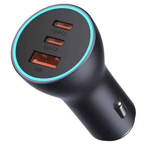 Baseus CGJP010013 Golden Contactor Pro Nabiječka do auta šedá / 2x USB-C / 1x USB-A / 65W 