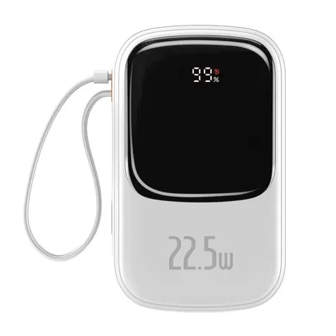 Baseus PPQD060302 Qpow PRO bílá / Powerbanka / 20000mAh / 2x USB-C / 1x USB-A / 1x Lightning / 22.5W