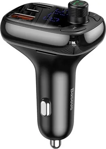 Baseus CCMT000101 T Shaped S-13 Nabiječka do auta s Bluetooth přehrávačem černá / 2x USB-A / 1x USB-C