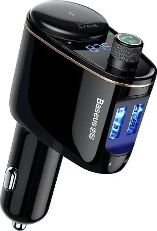 Baseus CCHC000001 S-06 Nabiječka do auta s Bluetooth přehrávačem černá / 2x USB-A 